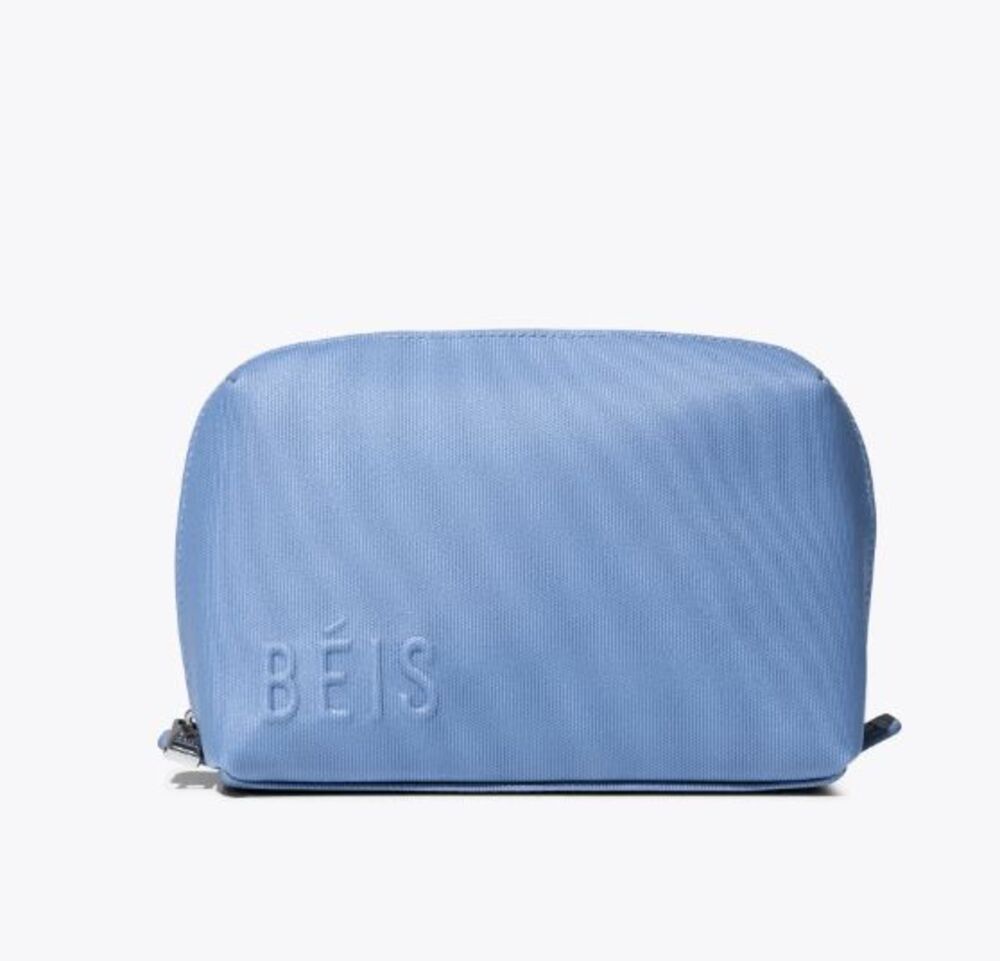 NWT BEIS The Medium Cosmetic Pouch in Dusty Blue